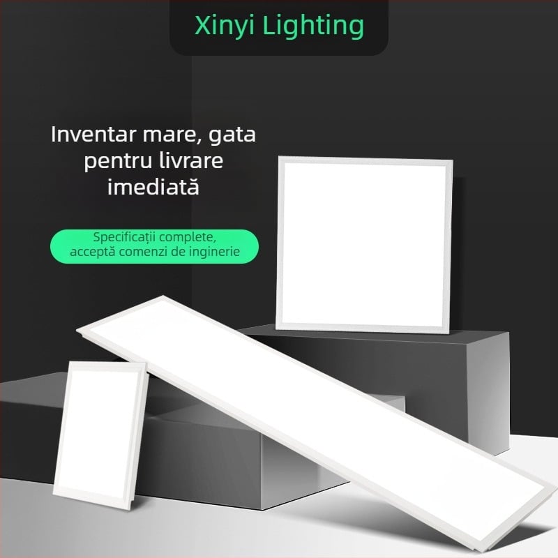 Panel LED pentru tavan – lampă încastrată pentru baie și bucătărie, dimensiuni 600×600, 300×600, 300×300, carcasă din aluminiu, 220V, fără reglaj, CRI 80–90, viață 50.000 h
