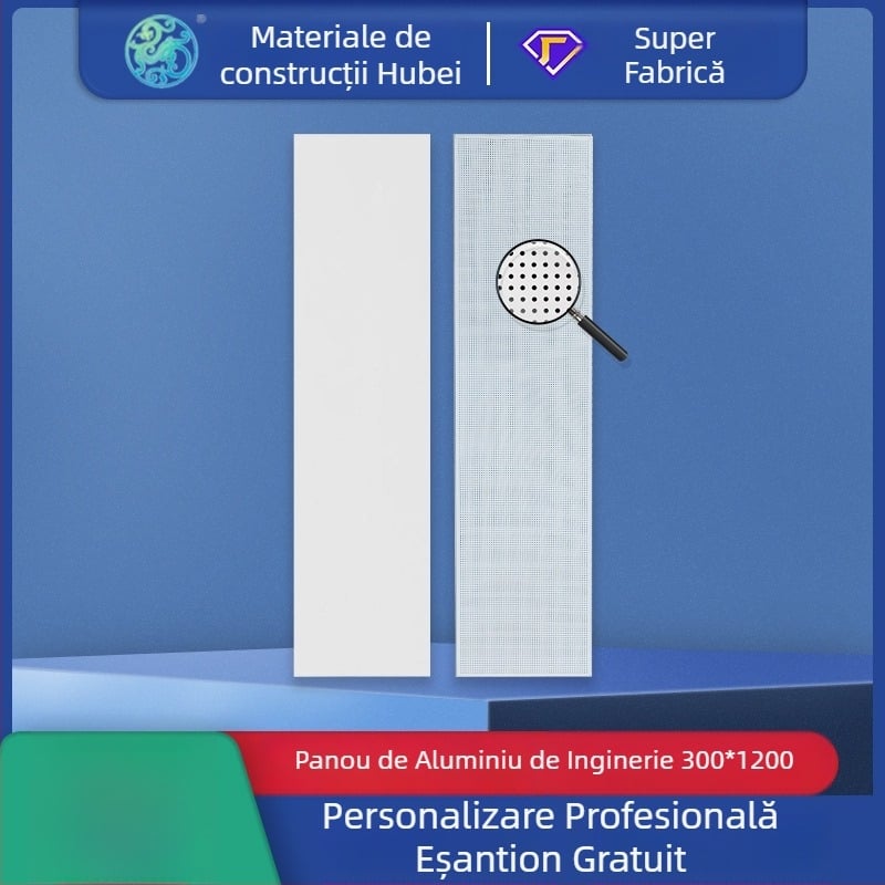 Panou de plafon din aluminiu integrat 300x1200 alb mat, finisaj laminat, 30x120 pentru culoarele spitalelor și clădirilor de birouri