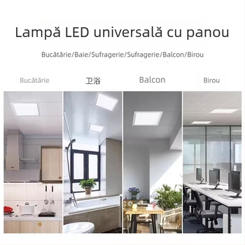 Three Pines panou LED pentru plafon încastrat, dimensiuni 2x2 ft, 1x4 ft, 2x4 ft, 5000 lm, 20-50 W, CRI 80, 110-120 V