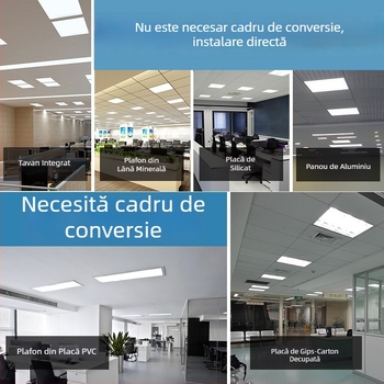 Panou LED personalizat 600×600, iluminare de tavan integrată pentru bucătărie și baie, panou din aluminiu