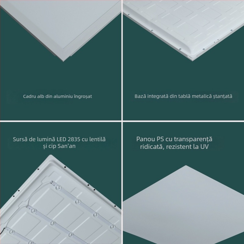 LED panou încastrat, iluminare directă, montaj în tavan pentru birou, protecție pentru ochi, dimensiuni 600×600 mm și 300×1200 mm