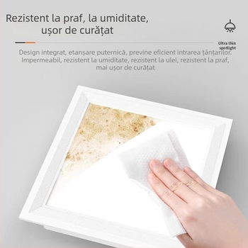Panou de iluminat inteligent cu aplicație mobilă, reglaj inteligent al luminozității, plafon integrat, spectru complet pentru protecția ochilor, reglaj în trei temperaturi de culoare