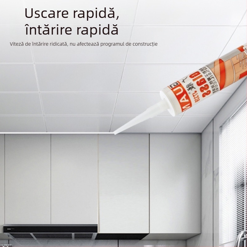 Adeziv din silicon acid pentru sticlă – sigilant transparent pentru plafonul integrat, pastă de reparații cu uscare rapidă