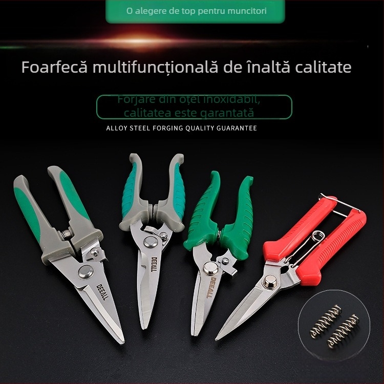 DEEALL Foarfecă electrică multifuncțională cu lame interschimbabile pentru cabluri, tablă, profile keel, canale pentru cabluri și tăierea fructelor