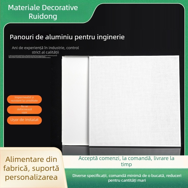 Panouri de plafon din aluminiu 600x600, integrate pentru birouri – plafon din aluminiu, rezistent la umezeală, acoperire cu pulbere
