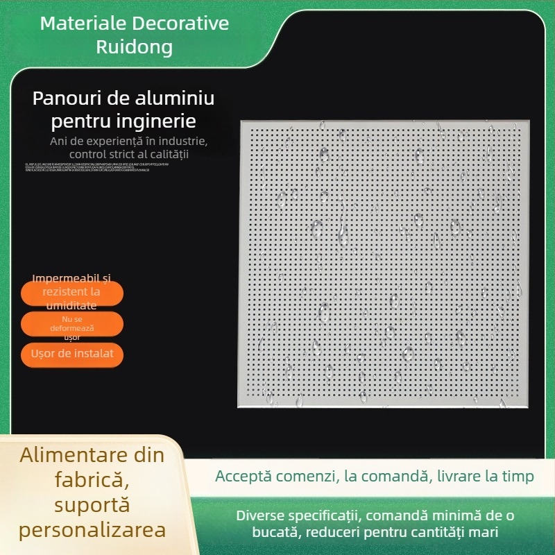 Panouri de plafon din aluminiu 600x600, integrate pentru birouri – plafon din aluminiu, rezistent la umezeală, acoperire cu pulbere
