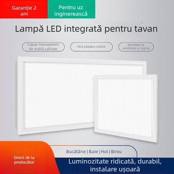 Lumina LED încastrată pentru tavan, baie și bucătărie, panou din aluminiu, 300x300 mm, 24W, lumină albă