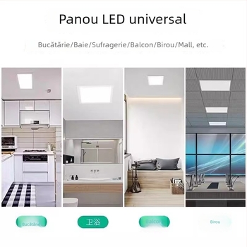 Lumina LED încastrată pentru tavan, baie și bucătărie, panou din aluminiu, 300x300 mm, 24W, lumină albă
