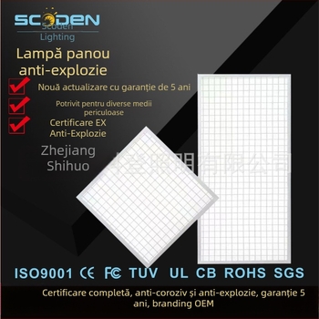 Panou LED rezistent la explozie încastrat, cu plasă metalică din fier, 30×30 cm și 60×60 cm