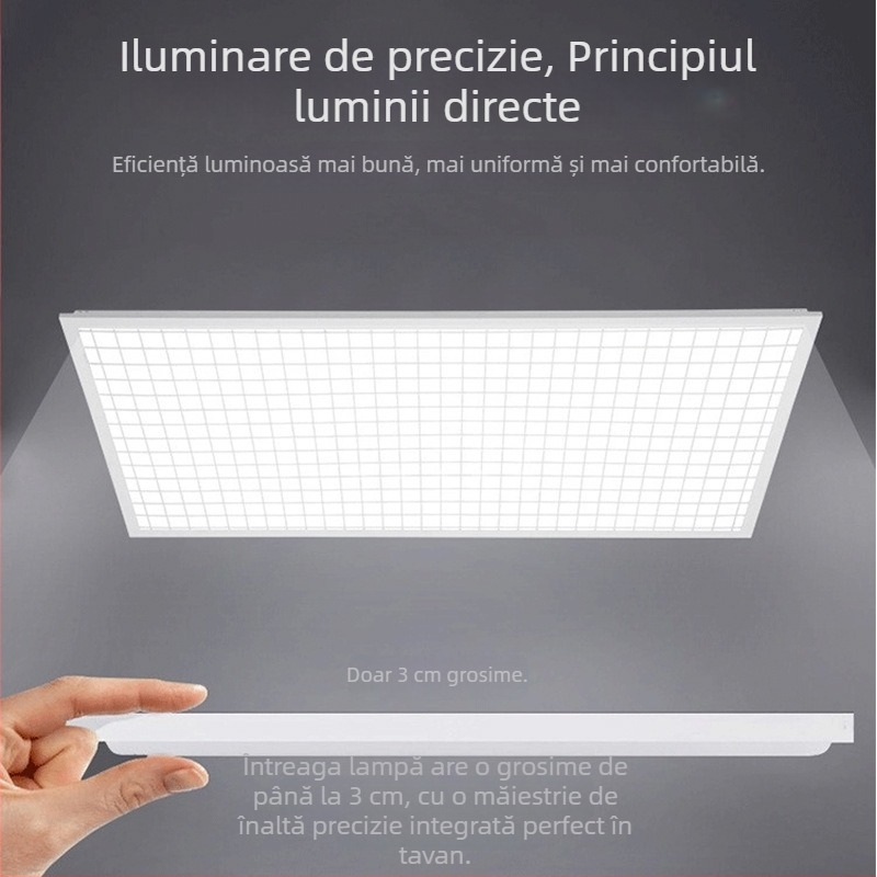 Panou LED rezistent la explozie încastrat, cu plasă metalică din fier, 30×30 cm și 60×60 cm