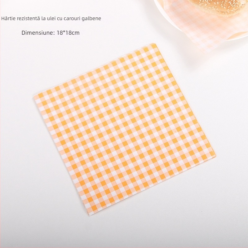 Hârtie laminată anti-grăsime, pătrată, de 18 cm, pentru ambalarea burgerilor, prânzurilor, torturilor și sandvișurilor