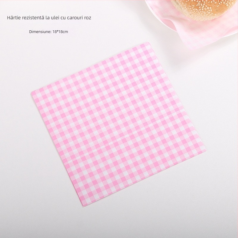Hârtie laminată anti-grăsime, pătrată, de 18 cm, pentru ambalarea burgerilor, prânzurilor, torturilor și sandvișurilor