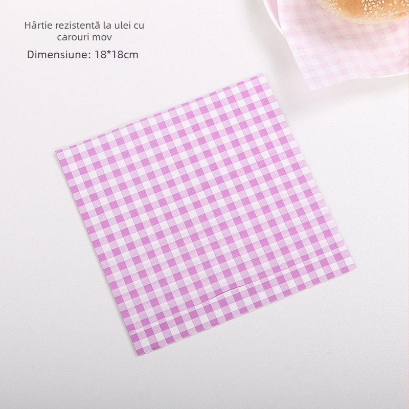 Hârtie laminată anti-grăsime, pătrată, de 18 cm, pentru ambalarea burgerilor, prânzurilor, torturilor și sandvișurilor