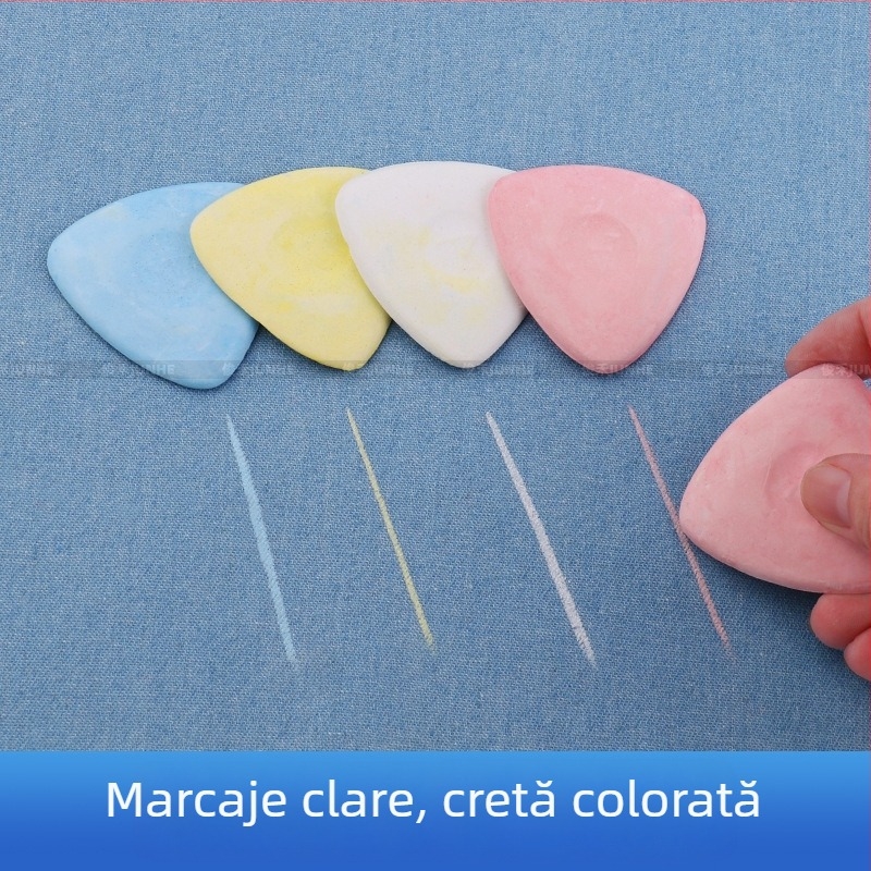 Pudră colorată pentru marcare pe țesături, set de 38 bucăți, patru culori