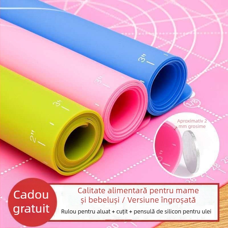 Covoraș din silicon platina pentru copt aluat și patiserie, covoraș de măsurare pentru frământat, covoraș alimentar pentru aluat