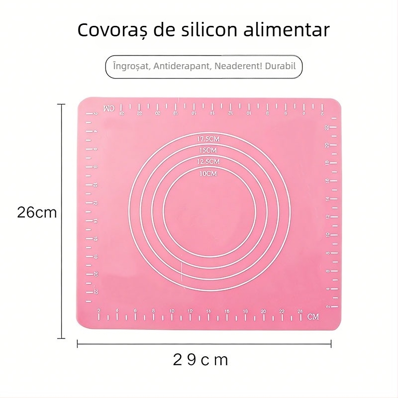 Covoraș din silicon platina pentru copt aluat și patiserie, covoraș de măsurare pentru frământat, covoraș alimentar pentru aluat
