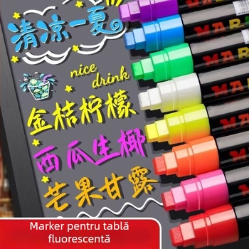 Pix pentru panouri fluorescente colorate, vârf plat, ștearsă, pentru panouri publicitare electronice luminoase, cretă lichidă