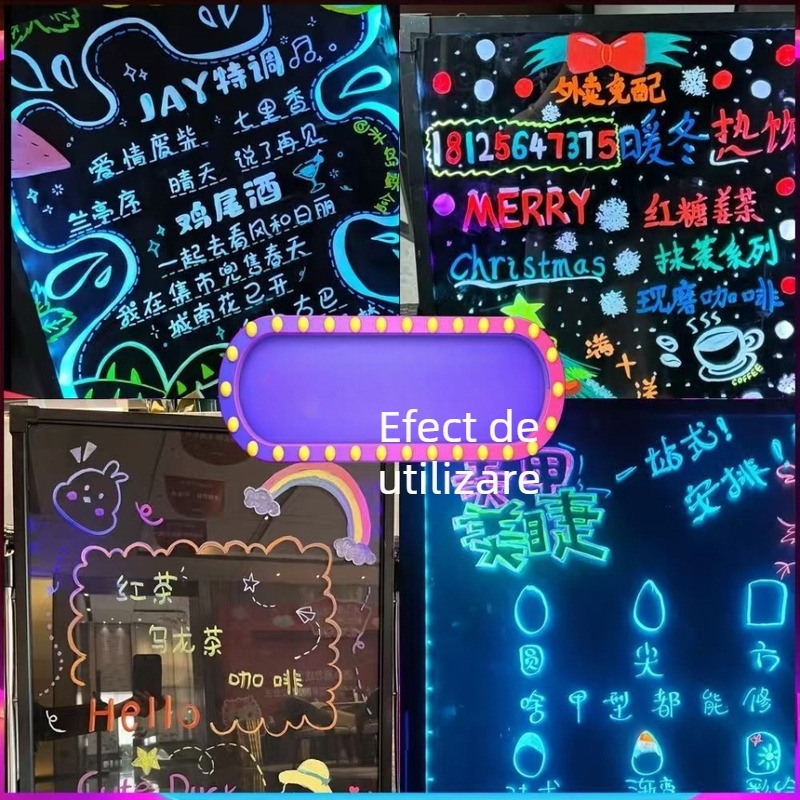 Pix pentru panouri fluorescente colorate, vârf plat, ștearsă, pentru panouri publicitare electronice luminoase, cretă lichidă