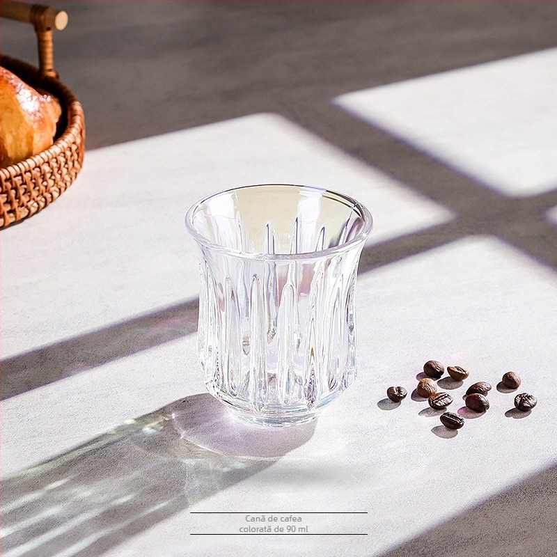 Bincoo cană de cafea din sticlă colorată – de înaltă clasă, design rafinat pentru uz casnic, cană pentru espresso și latte