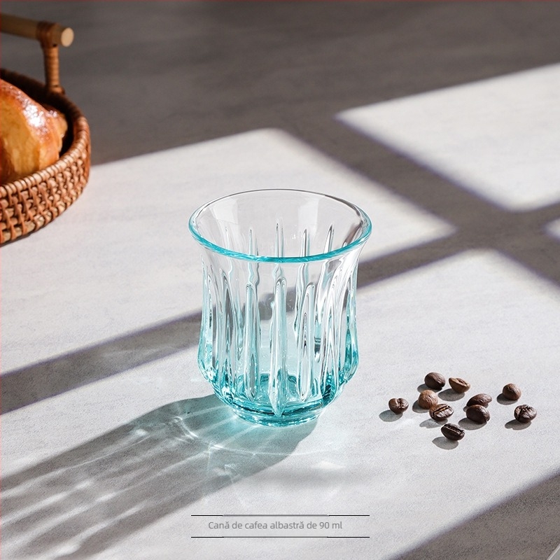 Bincoo cană de cafea din sticlă colorată – de înaltă clasă, design rafinat pentru uz casnic, cană pentru espresso și latte