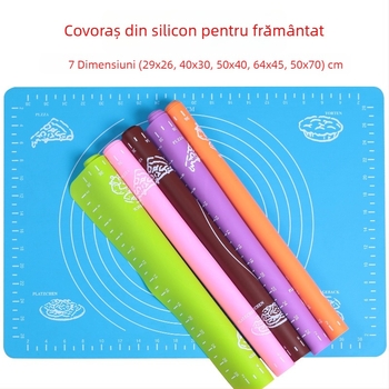 Covoraș din silicon pentru frământarea aluatului, dimensiuni multiple, suprafață antiaderentă pentru întindere și frământare, unelte de coacere