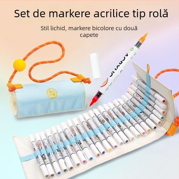 Markere acrilice lichide XH – vârfuri duble, 48 de culori pentru copii și elevi