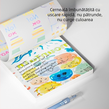 Marker dual vârf, cu uscare rapidă, colorat, pentru notițe și acuarelă