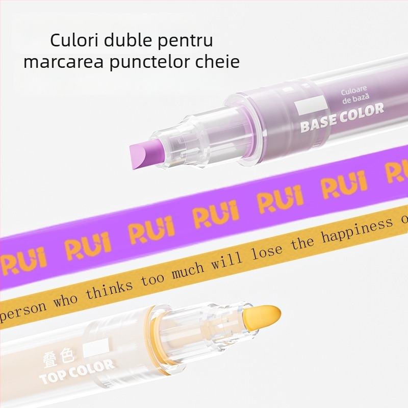 Marker dual vârf, cu uscare rapidă, colorat, pentru notițe și acuarelă