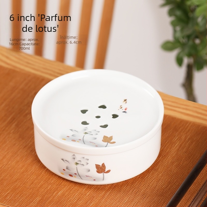 Set Gongfu de ceai pentru călătorii cu tavă ceramică pentru ceai, porțelan alb, portabil pentru casă, mașină și exterior