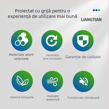 Ventilator de evacuare pentru baie și bucătărie, montat pe perete, rotund, uz casnic, silențios și eficient energetic