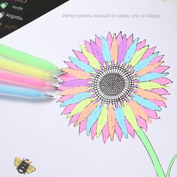 Model 985, set de 12 culori pastel fluorescente - markere de evidențiere pentru elevi