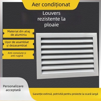 Ventil de aer din aluminiu cu lamele, dublu strat, pentru perete exterior — aer de retur și ieșire pentru aer condiționat