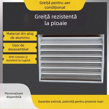 Ventil de aer din aluminiu cu lamele, dublu strat, pentru perete exterior — aer de retur și ieșire pentru aer condiționat