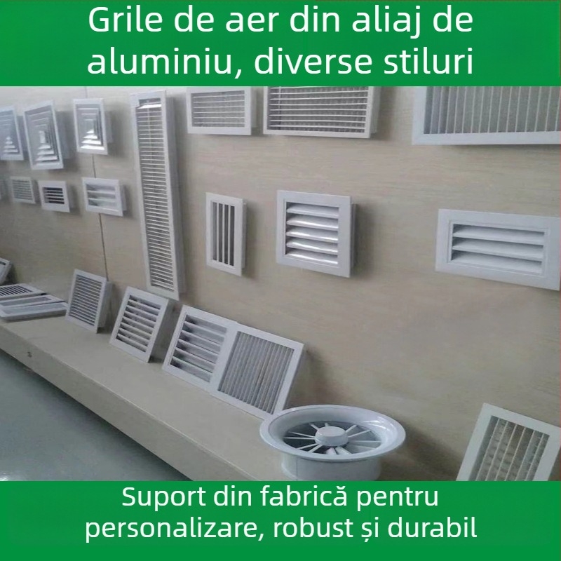 Ventil de aer din aluminiu cu lamele, dublu strat, pentru perete exterior — aer de retur și ieșire pentru aer condiționat