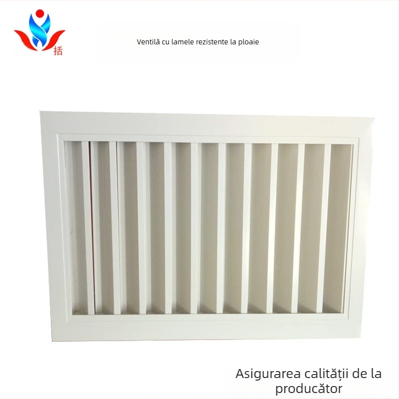 Ventil de aer din aluminiu cu lamele, dublu strat, pentru perete exterior — aer de retur și ieșire pentru aer condiționat