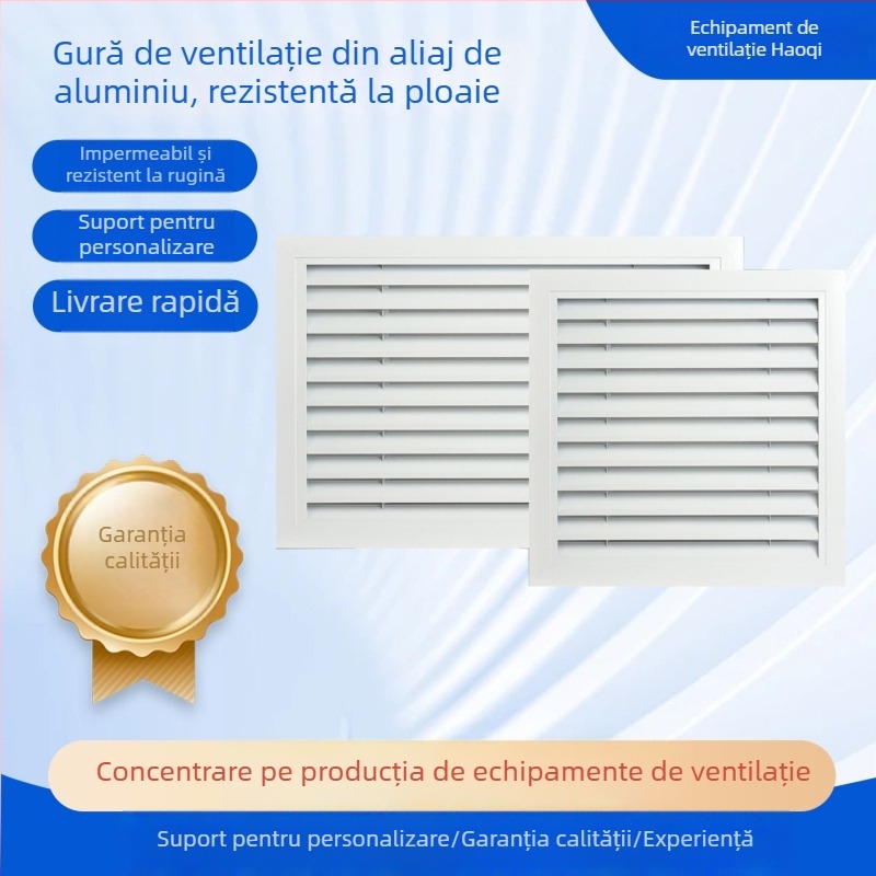 Ieșire de aer din aliaj de aluminiu pentru clădiri industriale HVAC, rezistentă la ploaie, umezeală și coroziune