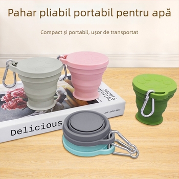 Ceașcă pliabilă din silicon, 180 ml, cu design de labă de pisică, călătorie portabilă, culoare unică
