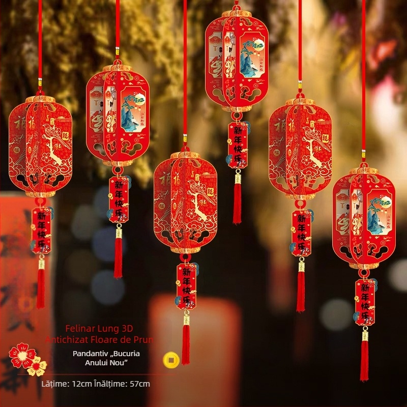 Fanar rotund din hârtie pentru Anul Nou Chinezesc, decor pentru tavan în stil chinezesc, pentru birou și evenimente festive, Anul Calului