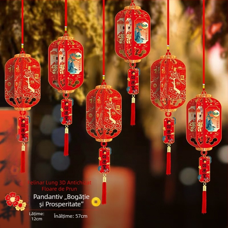 Fanar rotund din hârtie pentru Anul Nou Chinezesc, decor pentru tavan în stil chinezesc, pentru birou și evenimente festive, Anul Calului