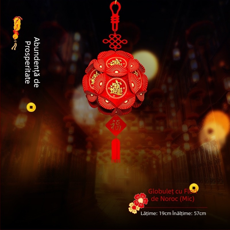Fanar rotund din hârtie pentru Anul Nou Chinezesc, decor pentru tavan în stil chinezesc, pentru birou și evenimente festive, Anul Calului