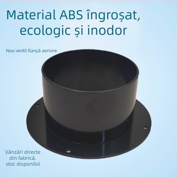 Conector ABS pentru ieșire de aer cu bază circulară Ø100, pentru sistemul de aer proaspăt, hotă și ieșirea aparatului de aer condiționat, racord de ventilație cu flanșă