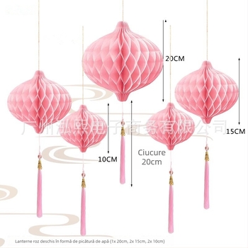 Lampă balon cu picătură de apă, stil chinezesc nou, pentru vitrină; decor suspendat pentru magazine de bijuterii și campus, atmosferă primăvară-vară