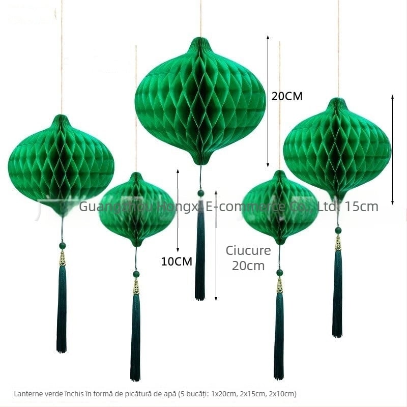 Lampă balon cu picătură de apă, stil chinezesc nou, pentru vitrină; decor suspendat pentru magazine de bijuterii și campus, atmosferă primăvară-vară