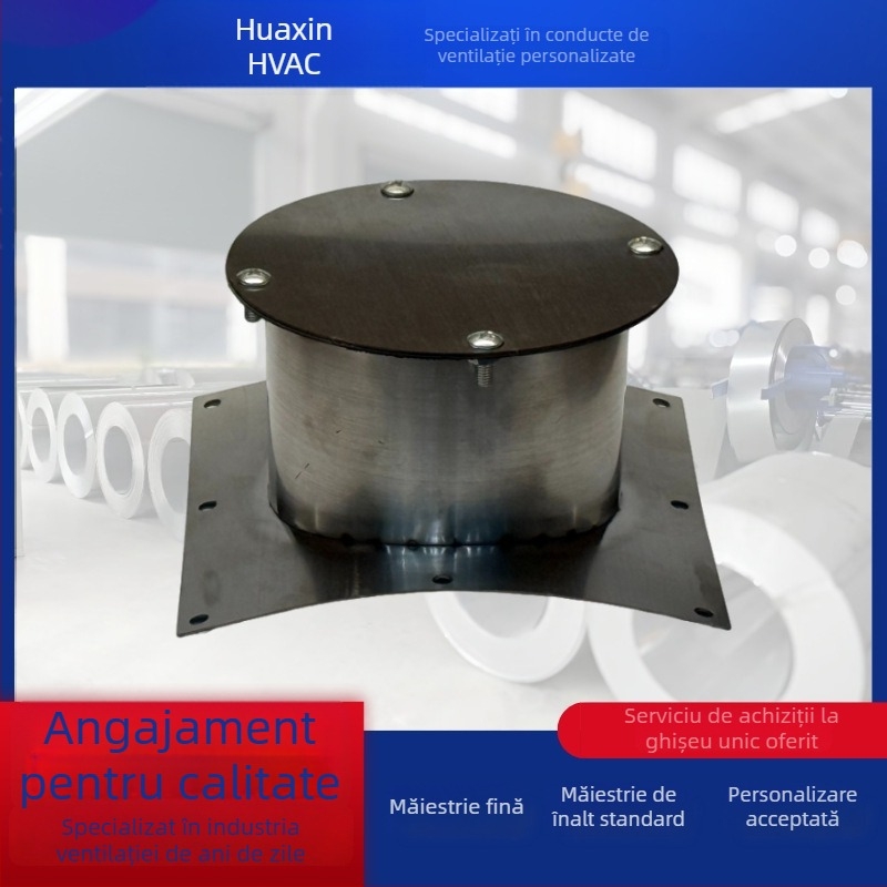 Țeavă din oțel inoxidabil cu flanșă și capac, acces rotund pentru prelevare de probe și dop pentru măsurarea debitului de aer în conducta de gaze reziduale de mediu