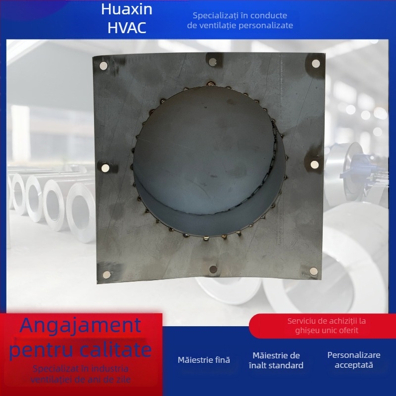 Țeavă din oțel inoxidabil cu flanșă și capac, acces rotund pentru prelevare de probe și dop pentru măsurarea debitului de aer în conducta de gaze reziduale de mediu