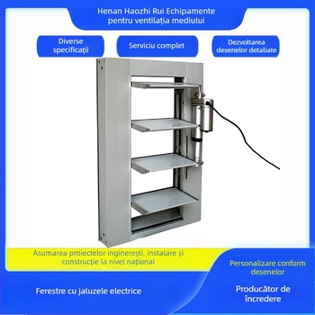 Jaluzele electrice din aliaj de aluminiu cu ventilație conectată la sistemul de incendiu și protecție împotriva ploilor, ferestre de ventilație încastrate, deschise pentru fabrici