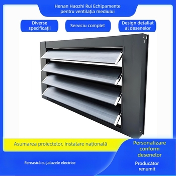 Jaluzele electrice din aliaj de aluminiu cu ventilație conectată la sistemul de incendiu și protecție împotriva ploilor, ferestre de ventilație încastrate, deschise pentru fabrici