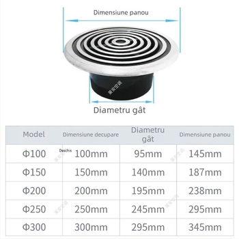 Difuzor circular de aer pentru podea din aliaj de aluminiu, pentru săli de sport și cinematografe, cu flux rotativ și capacitate de încărcare