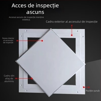 Ușă de acces pentru tavan din gips cu margine dublă din aluminiu