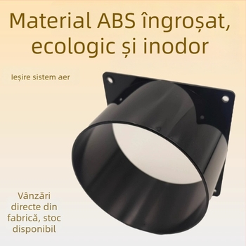 Flanșă ABS pentru aer proaspăt, bază pătrată, 120 mm, conexiune de ventilație pentru evacuare